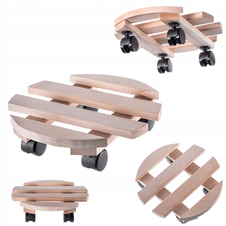 PODSTAWKA POD DONICZKĘ DONICĘ NA KÓŁKACH DREWNIANA OKRĄGŁA PODEST 30