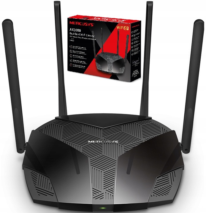 Router WiFi Mercusys MR80X Wi-Fi 6 AX3000 GIGABIT