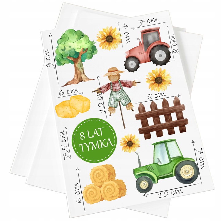 WYDRUK CUKROWY TRAKTOR CIĄGNIK CUKROWA DEKORACJA + TABLICZKA Z TEKSTEM