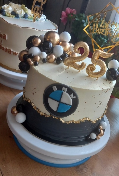 DEKORACJA TOPER TOPPER NA TORT ZŁOTE CZARNE KULE MIX NA PIKU ZESTAW 50 szt