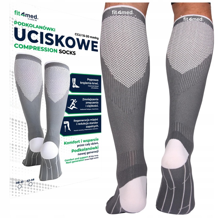 SKARPETY KOMPRESYJNE PODKOLANÓWKI UCISKOWE PRZECIWŻYLAKOWE ŻYLAKI