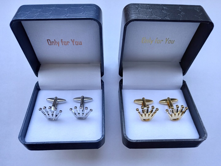 Markowe spinki do mankietów Exciting Czarna Koniczyna Koniczynka z Onyxem