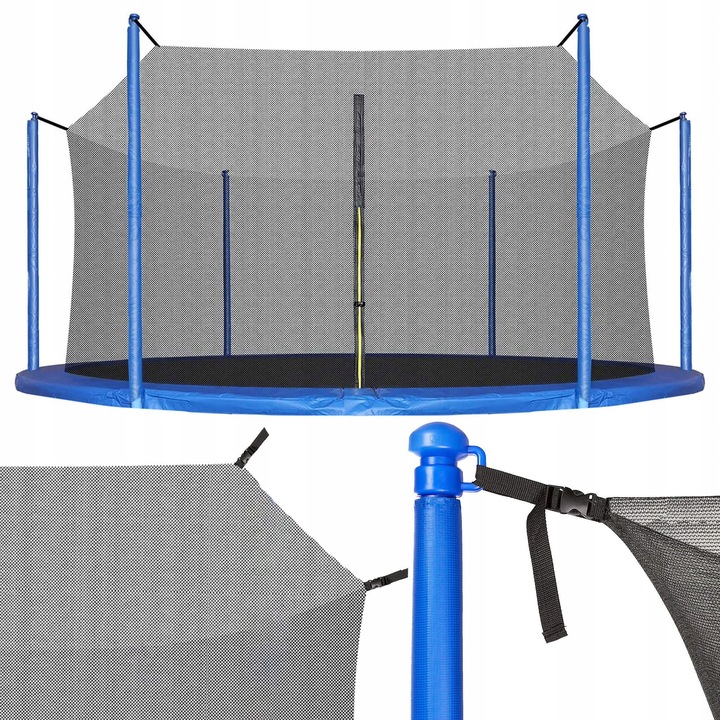 SIATKA DO TRAMPOLINY WEWNĘTRZNA MOCNA OCHRONNA na 8 SŁUPKÓW 304-312 cm 10FT