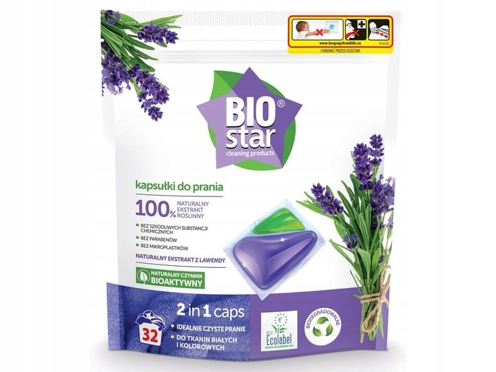 Kapsułki do prania BIOSTAR 2 in 1 Caps - 32 szt.