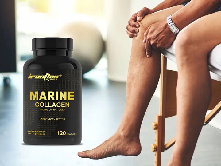 IRONFLEX COLLAGEN MARINE 120 kaps KOLAGEN RYBI MORSKI SKÓRA PAZNOKCIE WIT C
