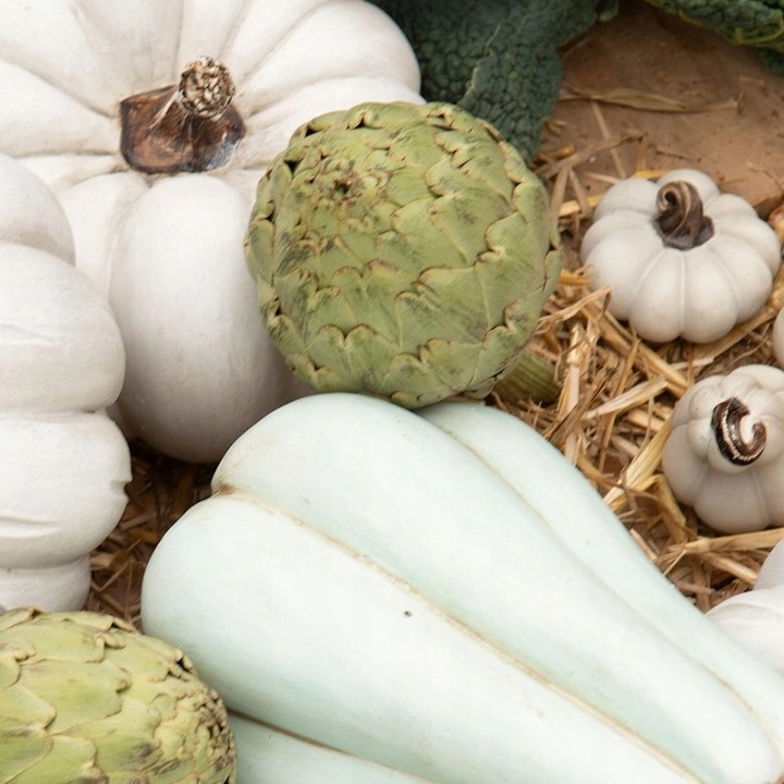 FIGURKA DYNIA OZDOBNA NA JESIEŃ HALLOWEEN DO DOMU OGRODU BIAŁA MAŁA 2