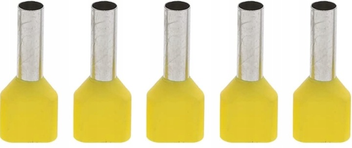 KOŃCÓWKA TULEJKOWA IZOLOWANA 2x6/14 PODWÓJNA ŻÓŁTA