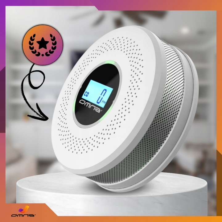 Czujnik czadu i dymu detektor tlenku węgla JKD 512COM certyfikowany