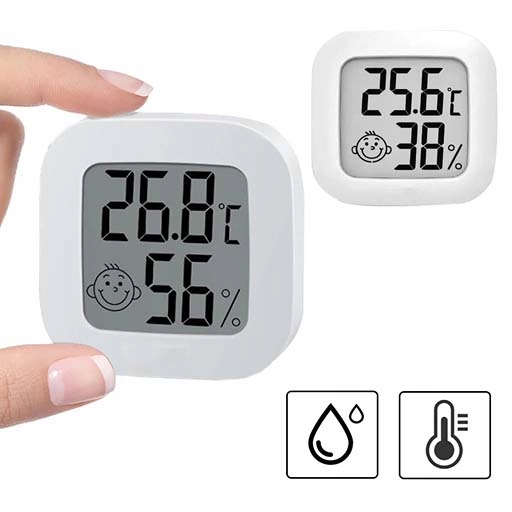 TERMOMETR CYFROWY ELEKTRONICZNA STACJA POGODY HIGROMETR POKOJOWY 4