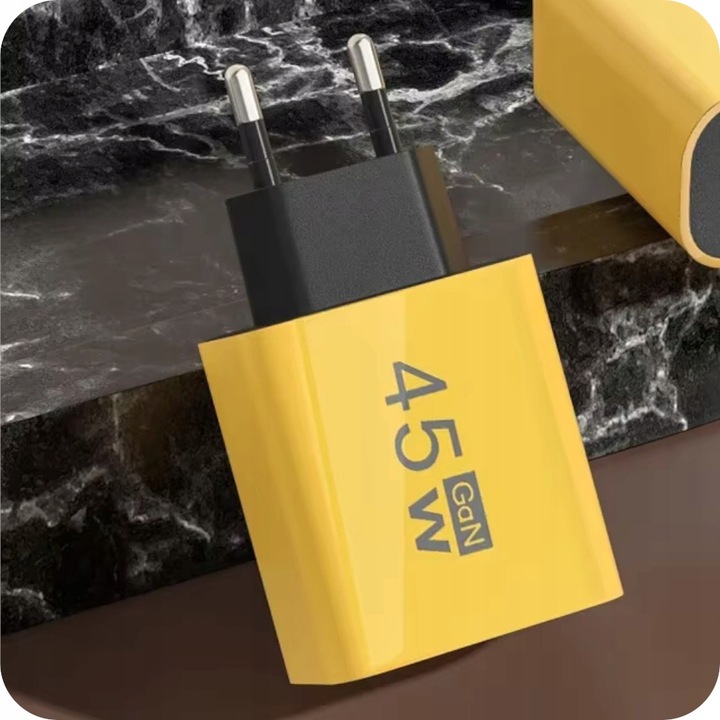 SZYBKA ŁADOWARKA SIECIOWA USB TYPE-C GaN 45W QC 3.0 PD do TELEFONU LAPTOPA