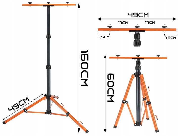Halogen LED Budowlany Statyw Naświetlacz 100W Reflektor 11000lm