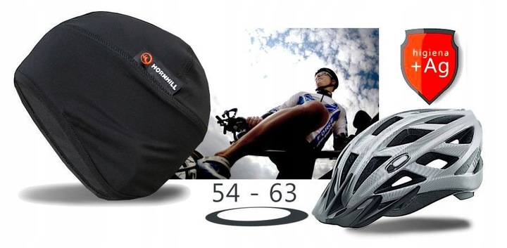 Supercienka TERMOAKTYWNA czapka Soft pod kask z J. srebra. SEZONOWA OBNIŻKA