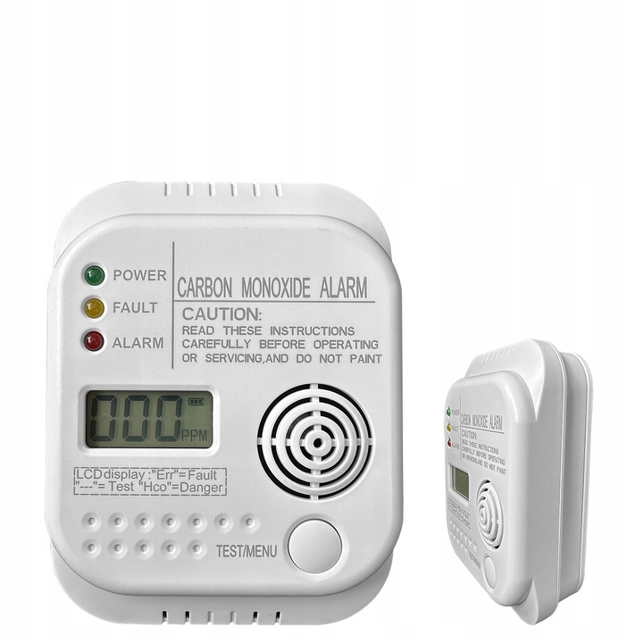 Bezprzewodowy czujnik gazu tlenku węgla czadu i dymu na baterię alarm