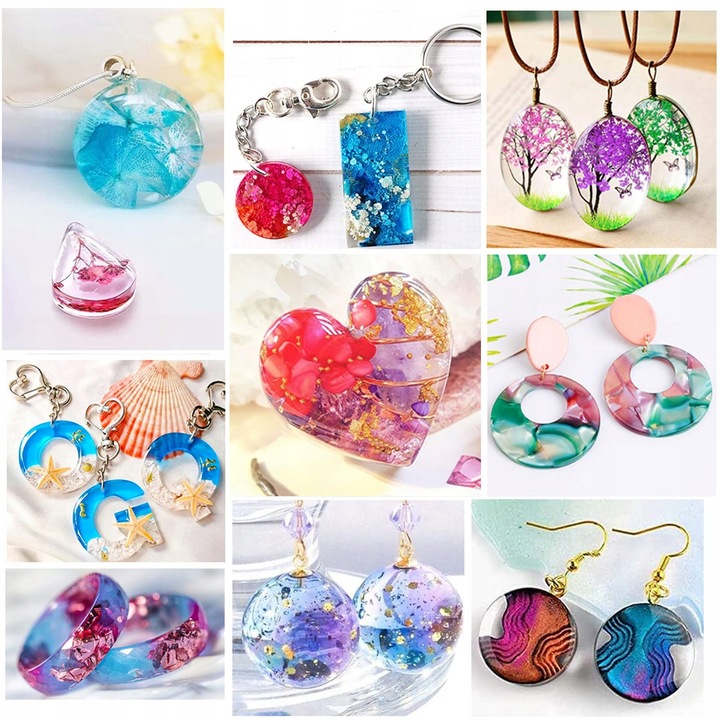 ŻYWICA EPOKSYDOWA ZESTAW STARTOWY DO ROBIENIA BIŻUTERII DLA DZIECI DIY