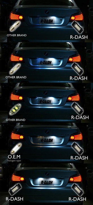 PODŚWIETLENIE TABLICY REJESTRACYJNEJ LED DO BMW E39 E60 E61 X5 E90 E91 E93