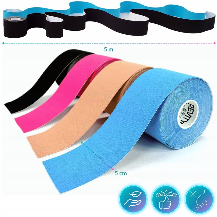 TAŚMA DO BIUSTU TAPINGU TWARZY 5m KINEZJOLOGICZNA KINESIO LIFT TAPE TEJPY