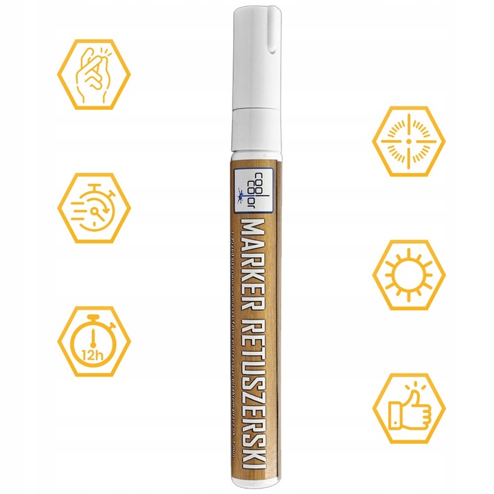 MARKER RETUSZERSKI DO MEBLI BIAŁY PISAK SZYBKOSCHNĄCY 12ml RAL 9003