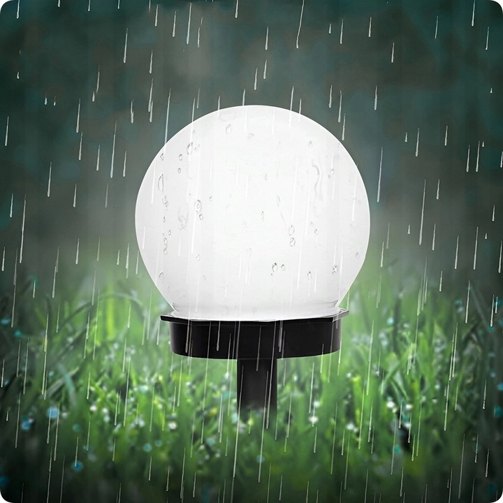 4x LAMPA SOLARNA OGRODOWA MOCNA BIAŁA KULA LED XXL