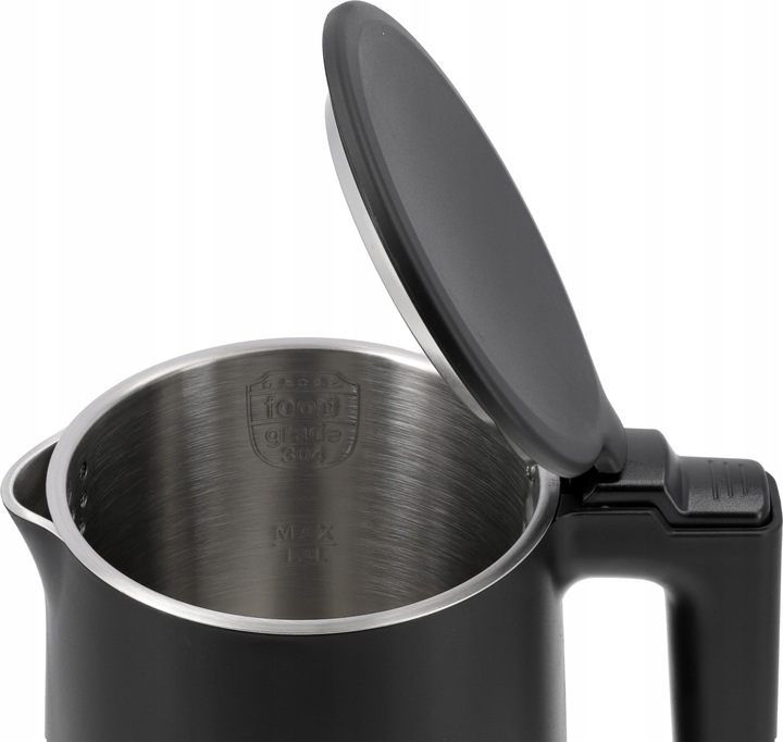 CZAJNIK ELEKTRYCZNY LUND 2200W 1,5L CZARNY PODWÓJNE ŚCIANKI