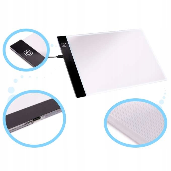 TABLET GRAFICZNY XL DESKA KREŚLARSKA DLA DZIECI RYSOWANIA LED A3 + GRATIS