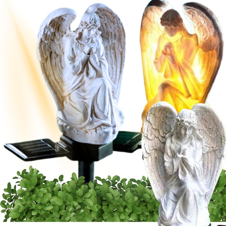 ANIOŁ SOLARNY LAMPKA LED NA WSZYSTKICH ŚWIĘTYCH NA CMENTARZ GRÓB