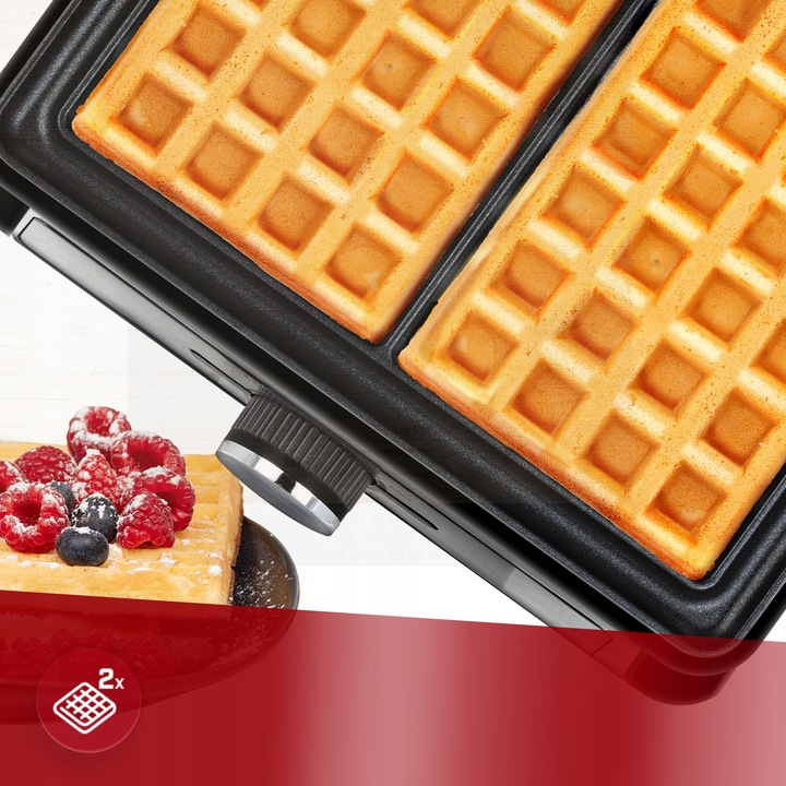 Gofrownica MPM mocna czarna 2 duże gofry MPM MGO-41/C 1600W