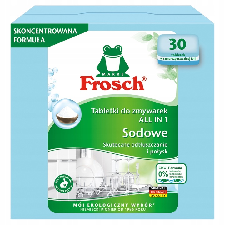 Frosch Sodowe Tabletki do Zmywarek All in 1 30szt x3 + Gratis