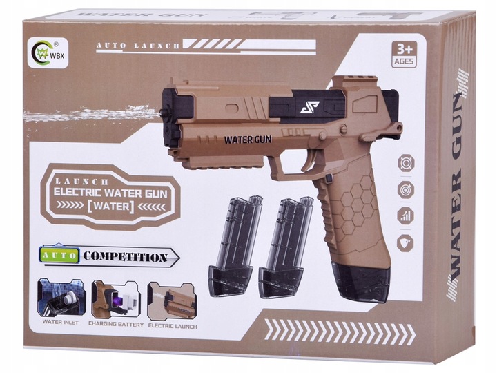 PISTOLET NA WODĘ GLOCK AUTOMATYCZNY ELEKTRYCZNY DWA MAGAZYNKI