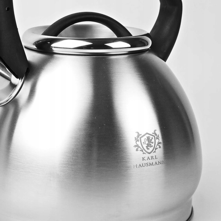 CZAJNIK na GAZ CZAJNIK z GWIZDKIEM POKRYWĄ 3L STAL INDUKCJA SREBRNY