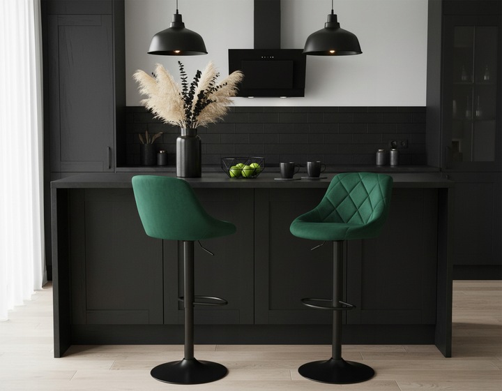 Hoker Barowy Obrotowy Krzesło Barowe Regulowane Welurowe Loftowe Bar