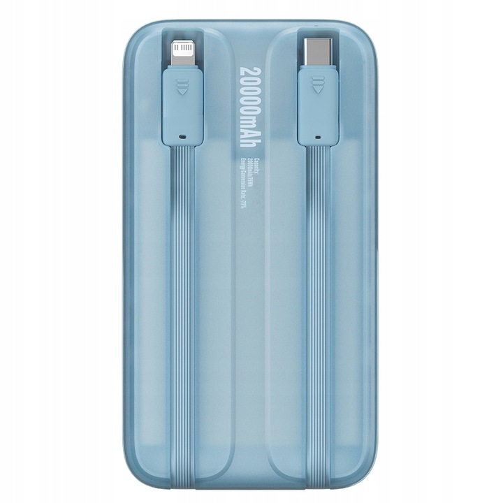 BASEUS POWER BANK SZYBKIE ŁADOWANIE 20000MAH 22.5W KABEL USB-C LIGHTNING