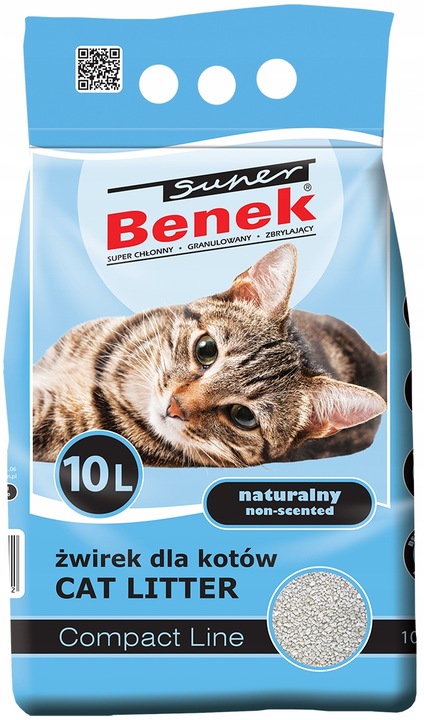 Super Benek Compact 10L Żwirek dla Kota Błękitny