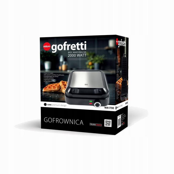 GOFROWNICA 4 GOFRY REGULACJA TEMPERATURY MOCNA 1500W NIEPRZYWIERAJĄCE