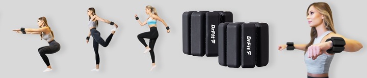 Obciążniki na Kostki Nadgarstki do Ćwiczeń Regulowane 2x 0,45 kg Czarne