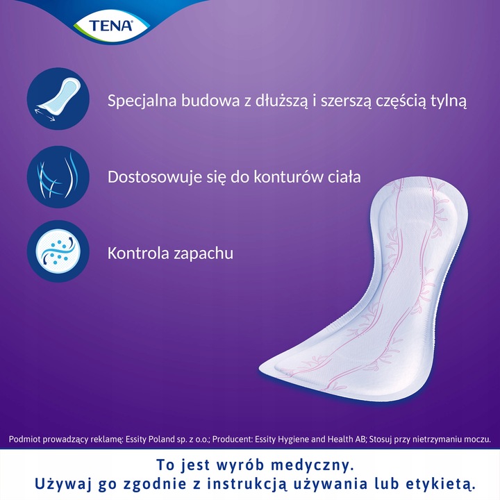 Podpaski specjalistyczne TENA Lady Protect+ Maxi Night 12 sztuk