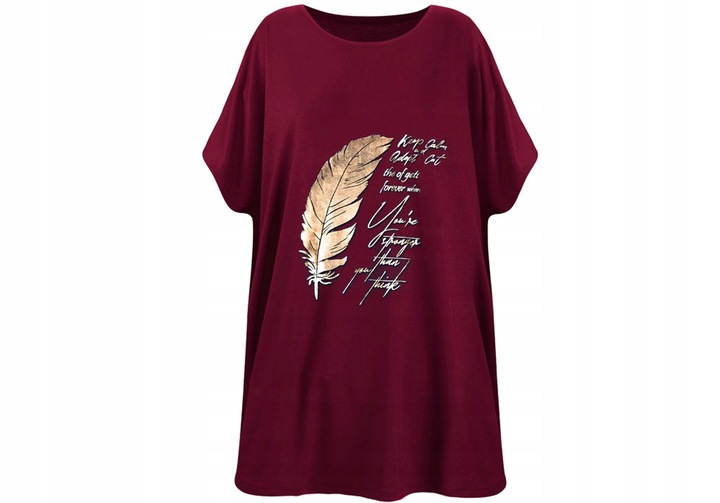 Luźna, swobodna bluzka z nadrukiem 48/50 4XL/5XL