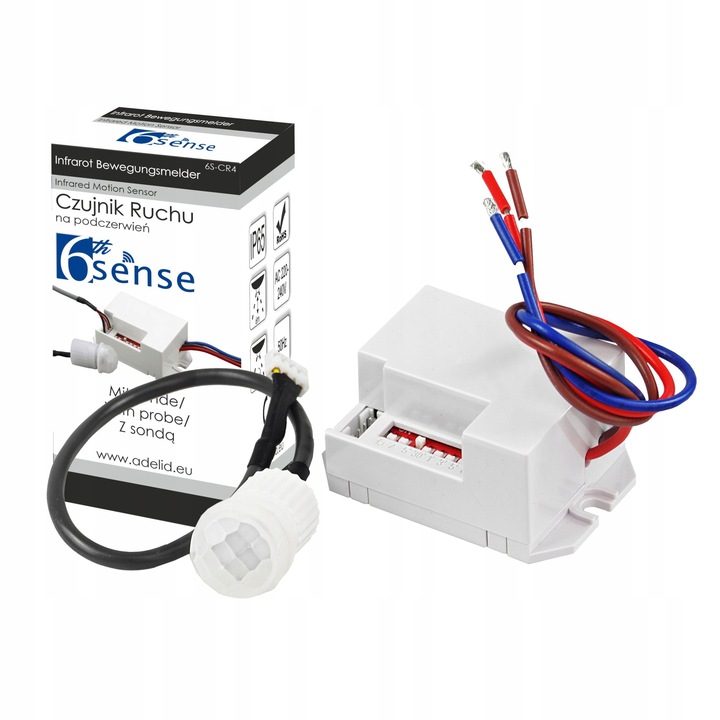MINI CZUJNIK CZUJKA RUCHU 360° LED SONDA ZMIERZCHU SENSOR PIR 230V