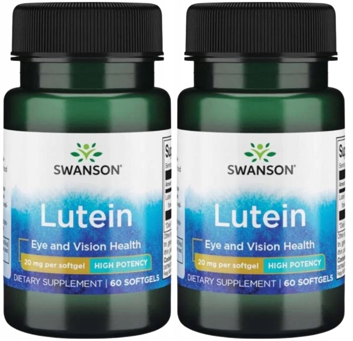 2 x Swanson Lutein - Luteina 20mg 60sgels Ekstrakt z kwiatu nagietka Wzrok