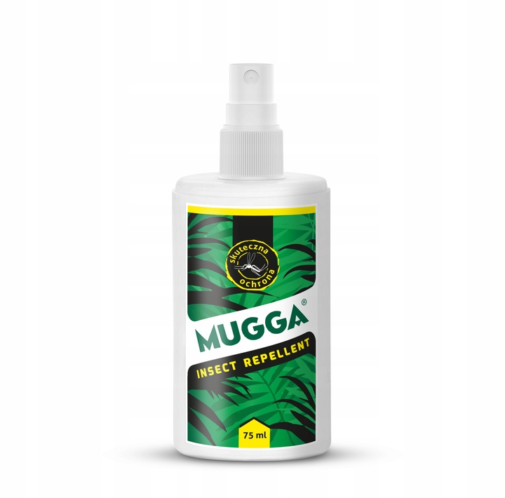 Mugga Spray 9,5% DEET 75 ml na Komary Kleszcze Moskity Preparat dla Dzieci