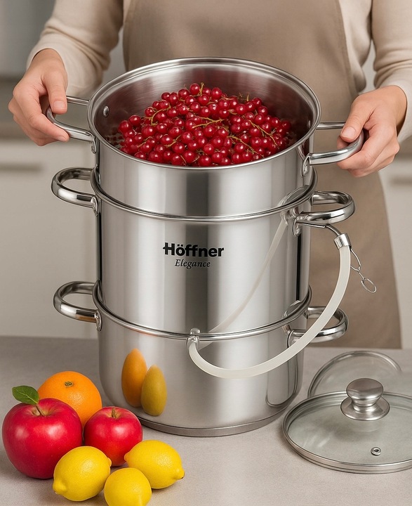 SOKOWNIK 8L GARNEK NA INDUKCJE / GAZ PAROWY ZE STALI NIERDZEWNEJ DO