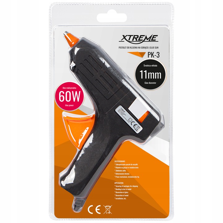 MOCNY PISTOLET DO KLEJU KLEJENIA NA GORĄCO KLEJARKA + BARDZO DUŻO