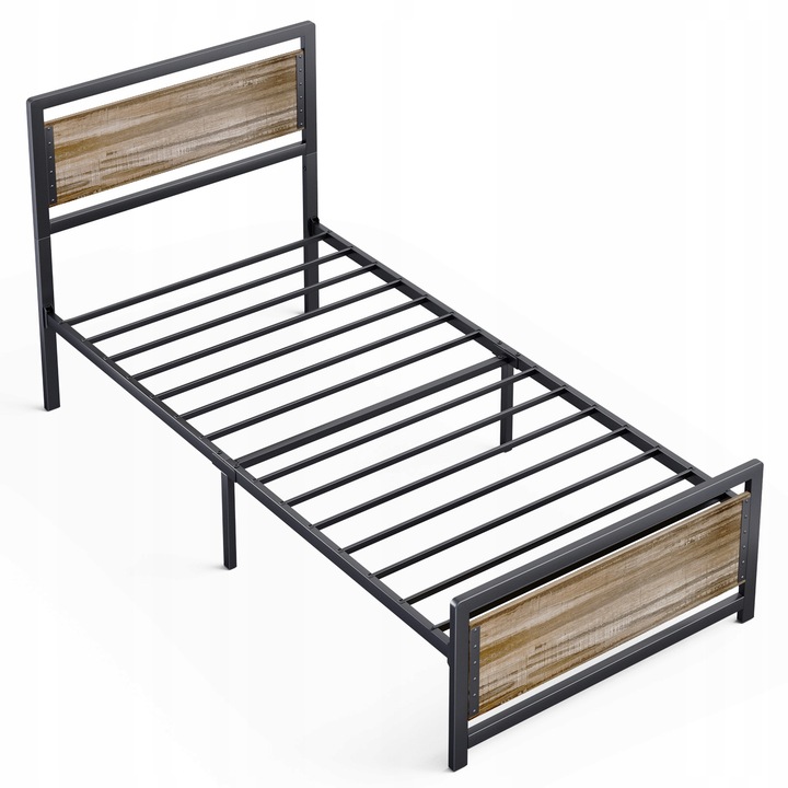 Bealife BF34 Łóżko 90x200 Metalowe Ciche Dla Młodzieży Szary