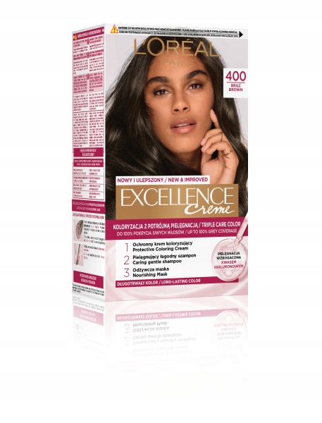 Farba Do Włosów Loreal Excellence Creme 400 Brąz Z Pro-Keratyną