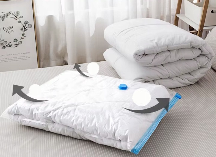 12x WORKI PRÓŻNIOWE DO PAKOWANIA NA UBRANIA POŚCIEL DO WALIZKI 2X POMPKA