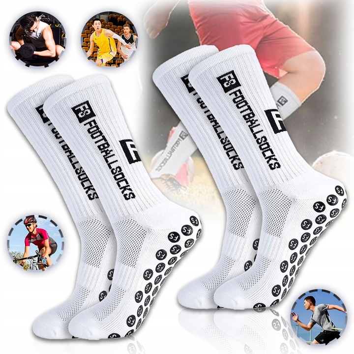 2x MIX SKARPETY PIŁKARSKIE ANTYPOŚLIZGOWE R. 39-46 CZARNE i BIAŁE PO