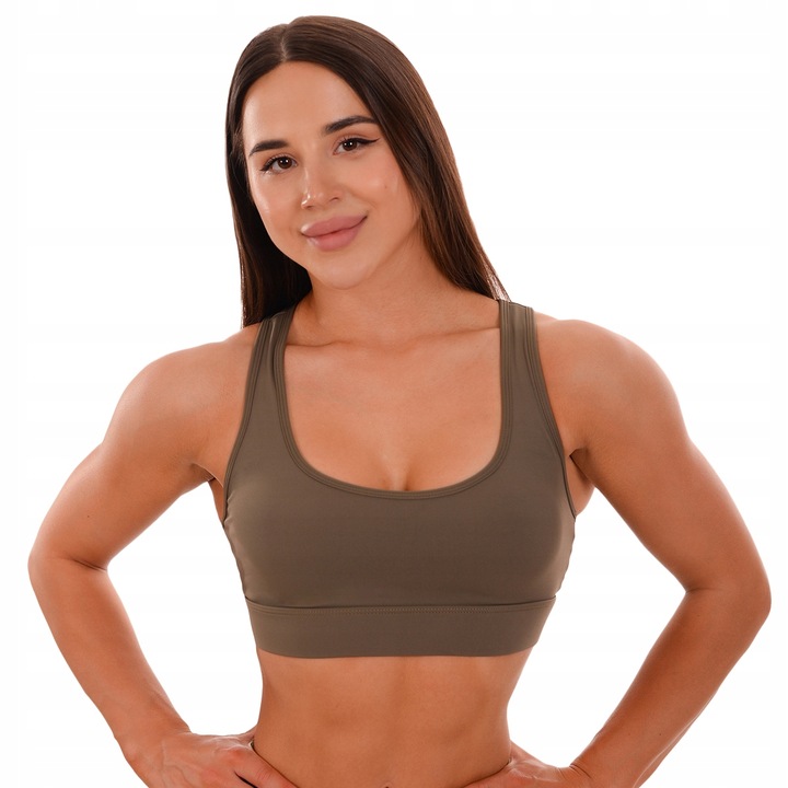 BIUSTONOSZ SPORTOWY FITNESS PANEL OLIVE GymBeam L