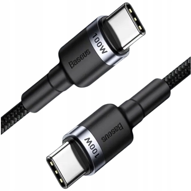 Kabel Baseus CATKLF-ALG1 USB-C - USB-C PD QC 100W 5A 2m - szary