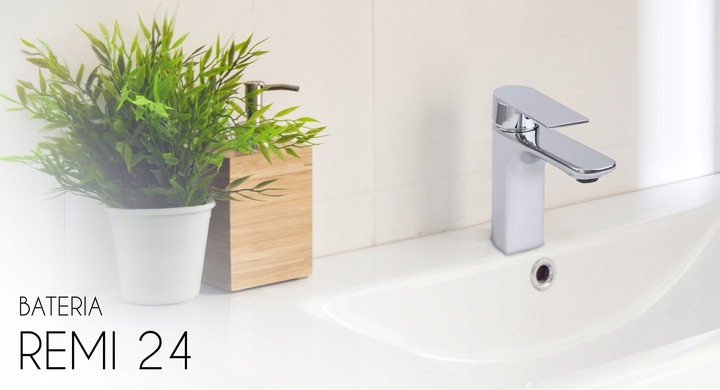 Bateria umywalkowa stojąca srebrna kran łazienkowy chrom YOKA HOME