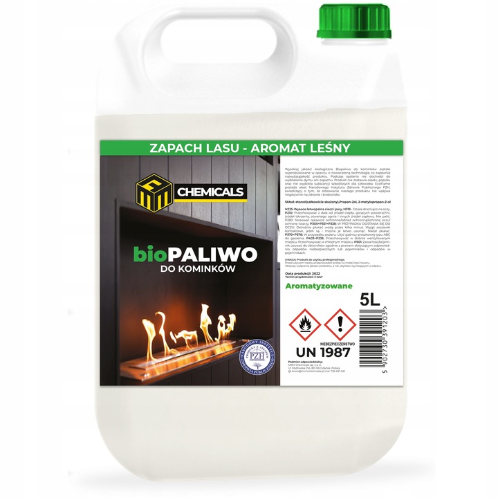 BIOPALIWO DO BIOKOMINKA AROMAT LEŚNY ATEST PZH 5L bez dymu i sadzy