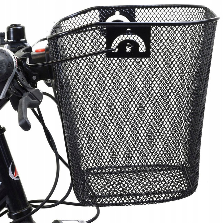 Kosz na rower METALOWY koszyk na kierownicę CLICK z uchwytem + WKŁAD